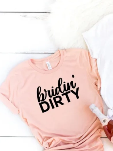 bridal party tshirt, bachelorette tees, bridesmaid proposal shirts I'm tying the knot bridin dirty 100% cotton Bridal Shower y2k