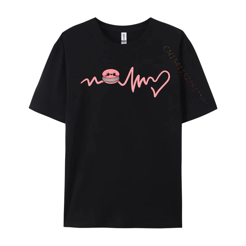 

Kawaii Macaron Heartbeat Printed On Street T Shirt Latest Ostern Day Tops Shirts Cotton Fabric Man Design T-Shirts