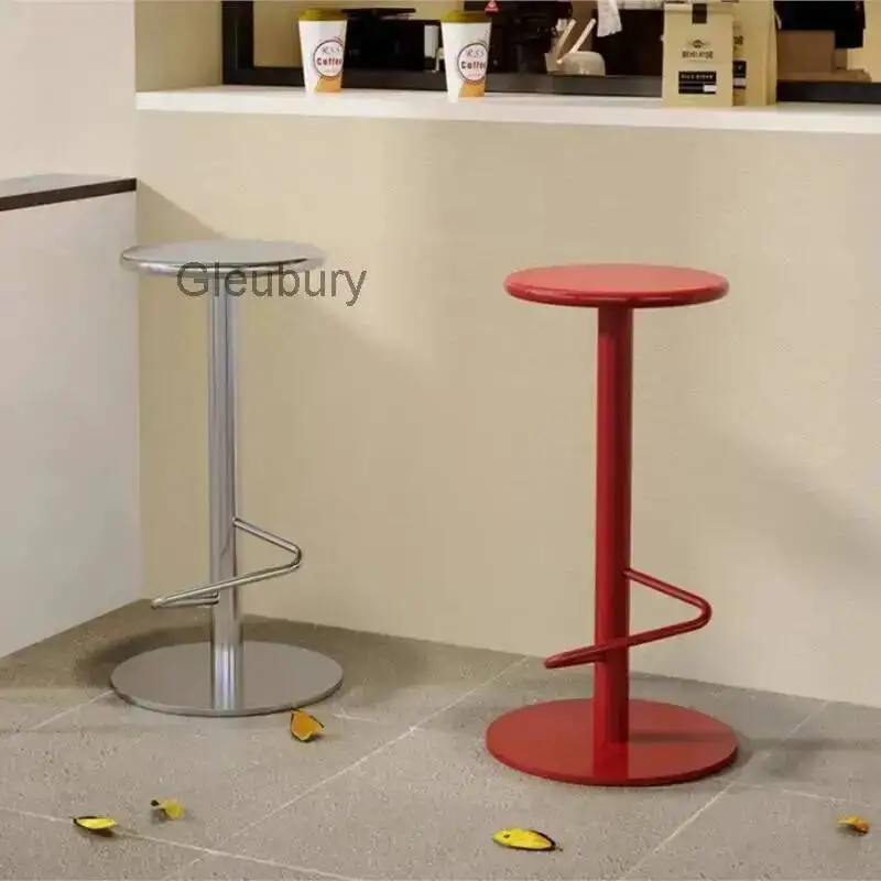modern Colorful Outdoor Door Bar Chair High Stool Iron Home Simple Island Table Coffee Shop Bar Front Desk Furniture