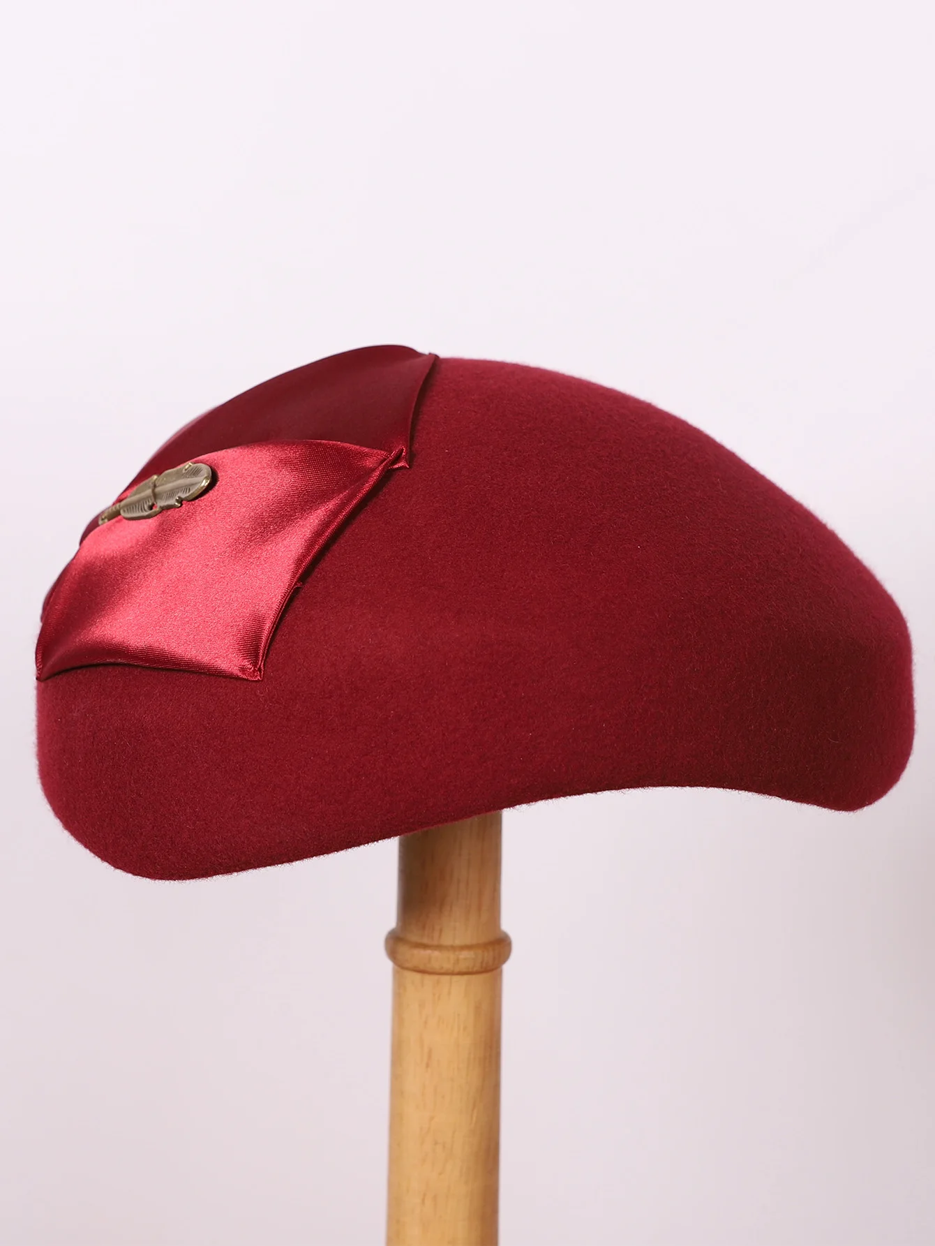 Eleganter Wollfilz-Fascinator-Hut für Damen, Damen, Hochzeit, Cocktail, formelle Kirche, Teeparty-Hüte, Baskenmütze, Kappen mit Blatt – Detail 13