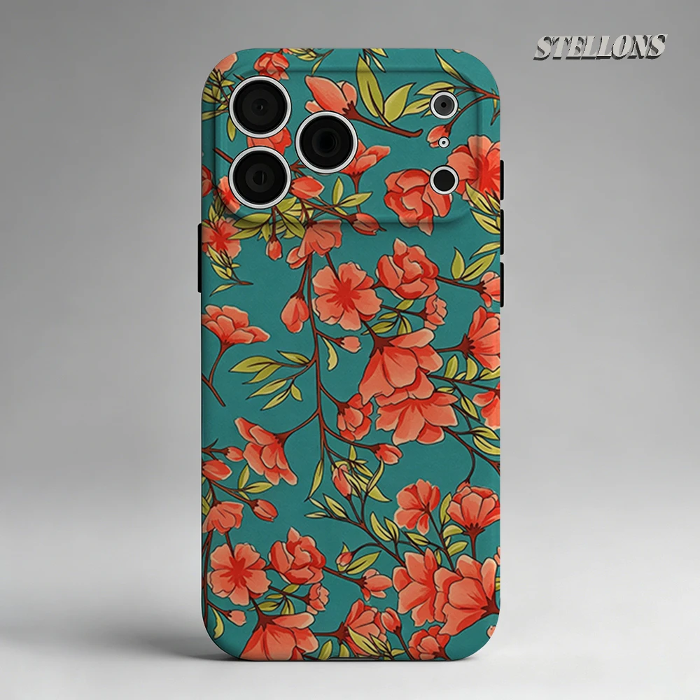 

Teal Cherry Blossom Phone Case For Magnetic Phone Case for IPhone 17 16 15 14 13 Pro Max Plus Single Double-layer tough Case