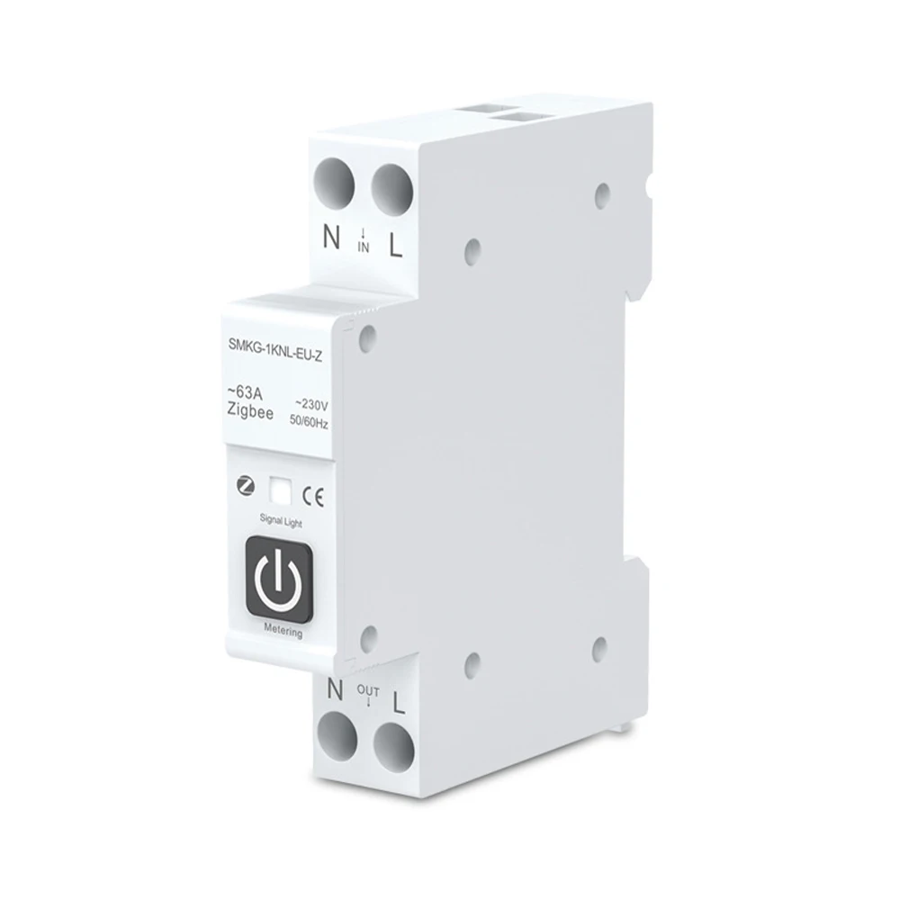 Tuya ZigBee Smart Circuit Breaker Power Metering 1P 63A DIN Rail Remote Control Timer Switch Work with Smart Life Alexa Google
