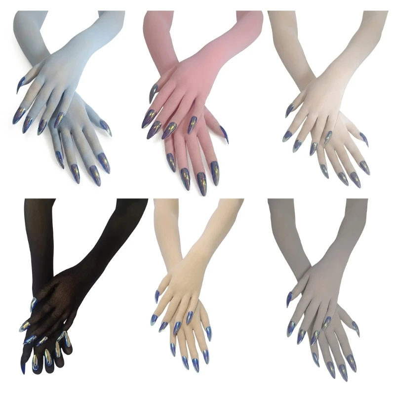 Soft Sheer Arm Gloves with Smooth Halloween Gloves for Styled Outfit Looks D0UB