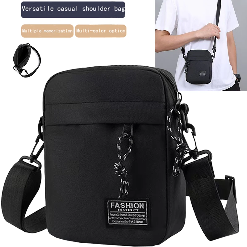 Compact Multi-layer Storage Motorbike Crossbody Bag Smooth Metal Zippers, Portable Mini Shoulder Sling for Casual Walks