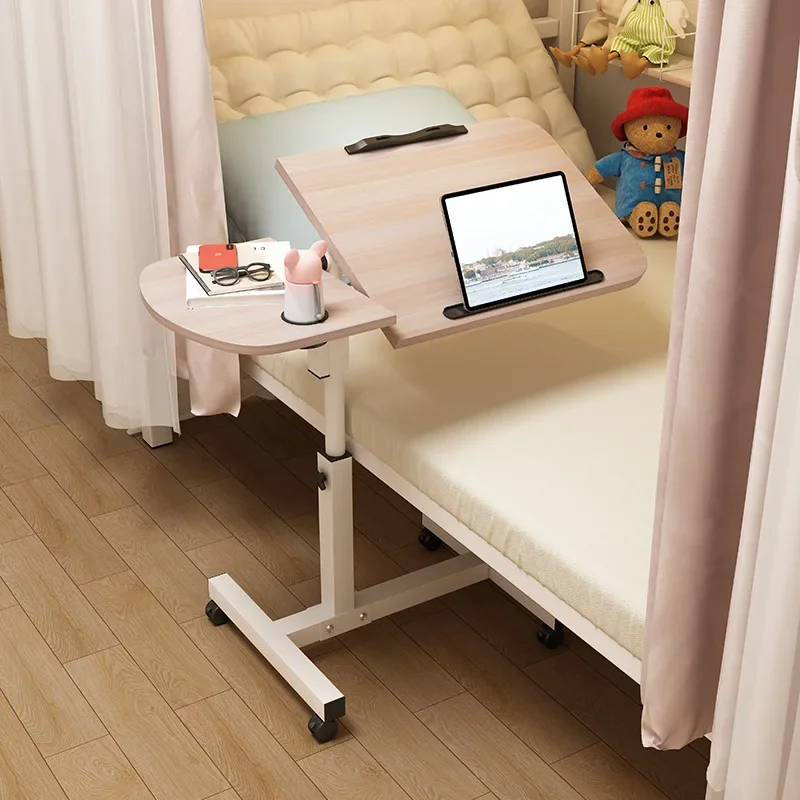 Mobile Computer Desk Study Table Laptop Stand Shelf Bedside Table Laptop Adjustable Desk PC Bed Table Home Room Furniture