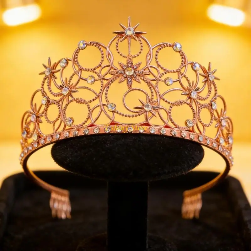 

N58F Shining Rhinestones Tiaras Crowns Headpiece For Women Girls Costume Accessories