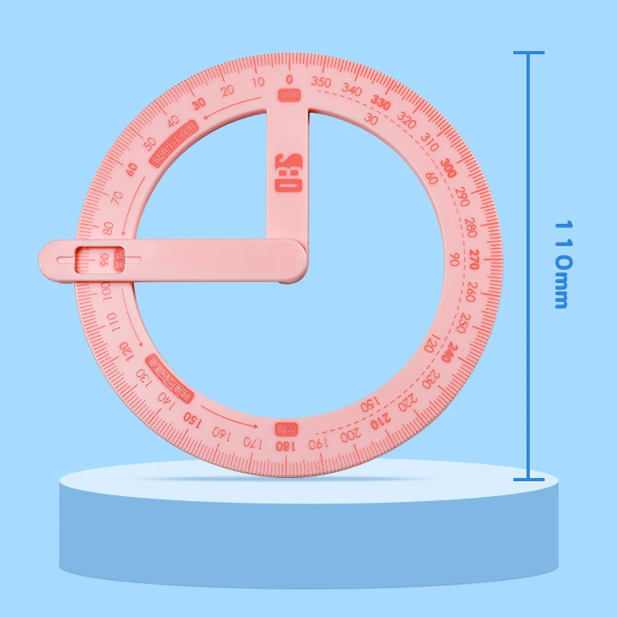 1PC 360 Degree Activity Protractor Student Angle Reader Teaching Aids Right Angle And Acute Drawing Stationery