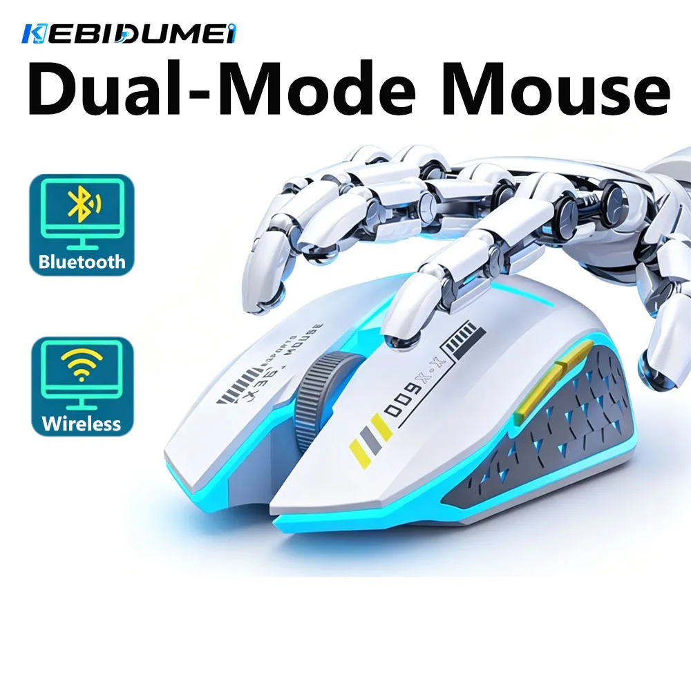 KEBIDUMEI Mouse sem fio Bluetooth recarregável com luz de fundo, mouse para jogos 1600DPI, silencioso, acessórios para computador, para PC ﻿