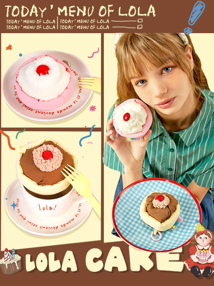 2025 New Original Cake Earphones Small Bag Cute Girl Portable Student Sundries Storage Key Change Bag Birthday/holiday Gift