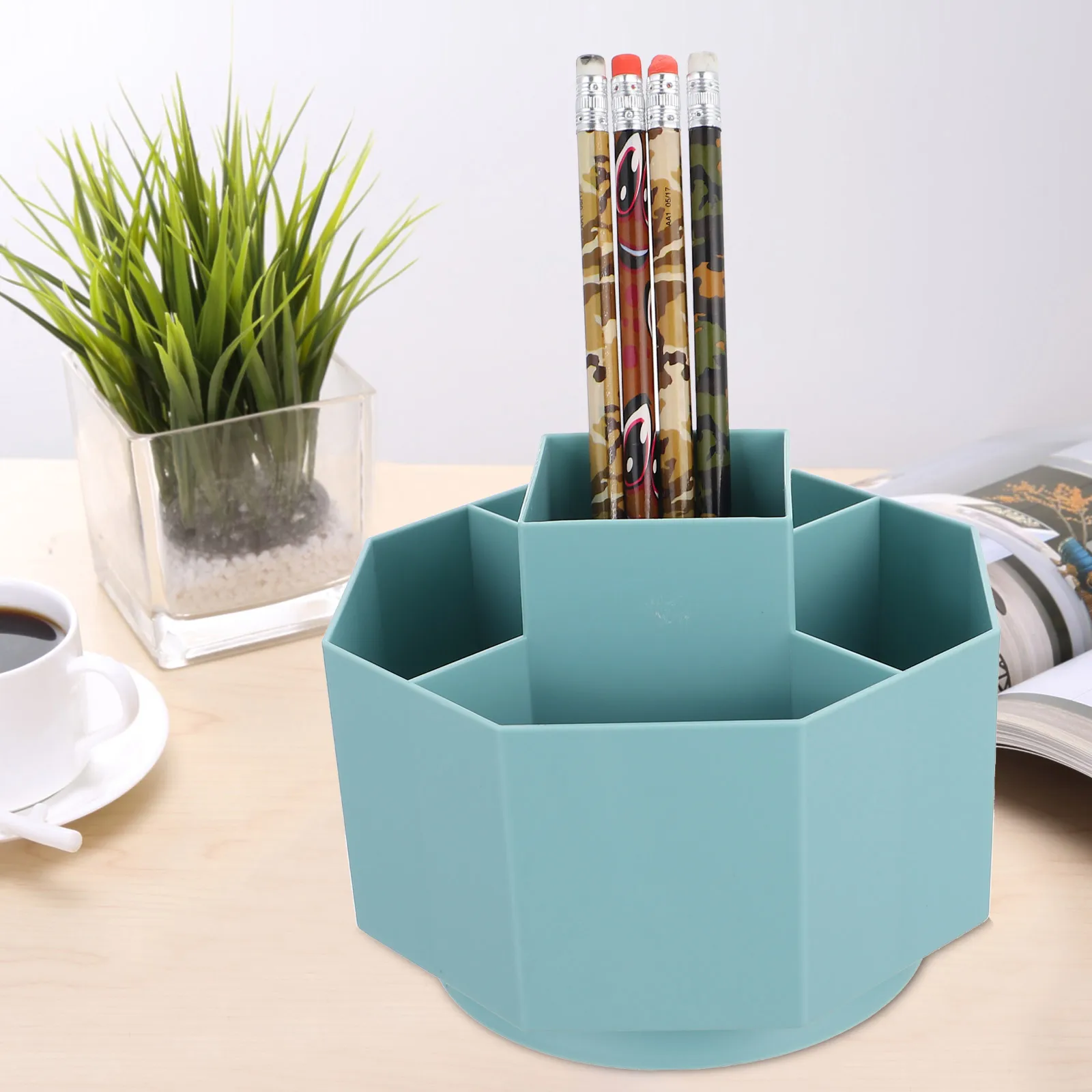 

Rotating Pen Holder Office Caddy Desktop Organizer for Pens Pencil Cute Manager Supplies