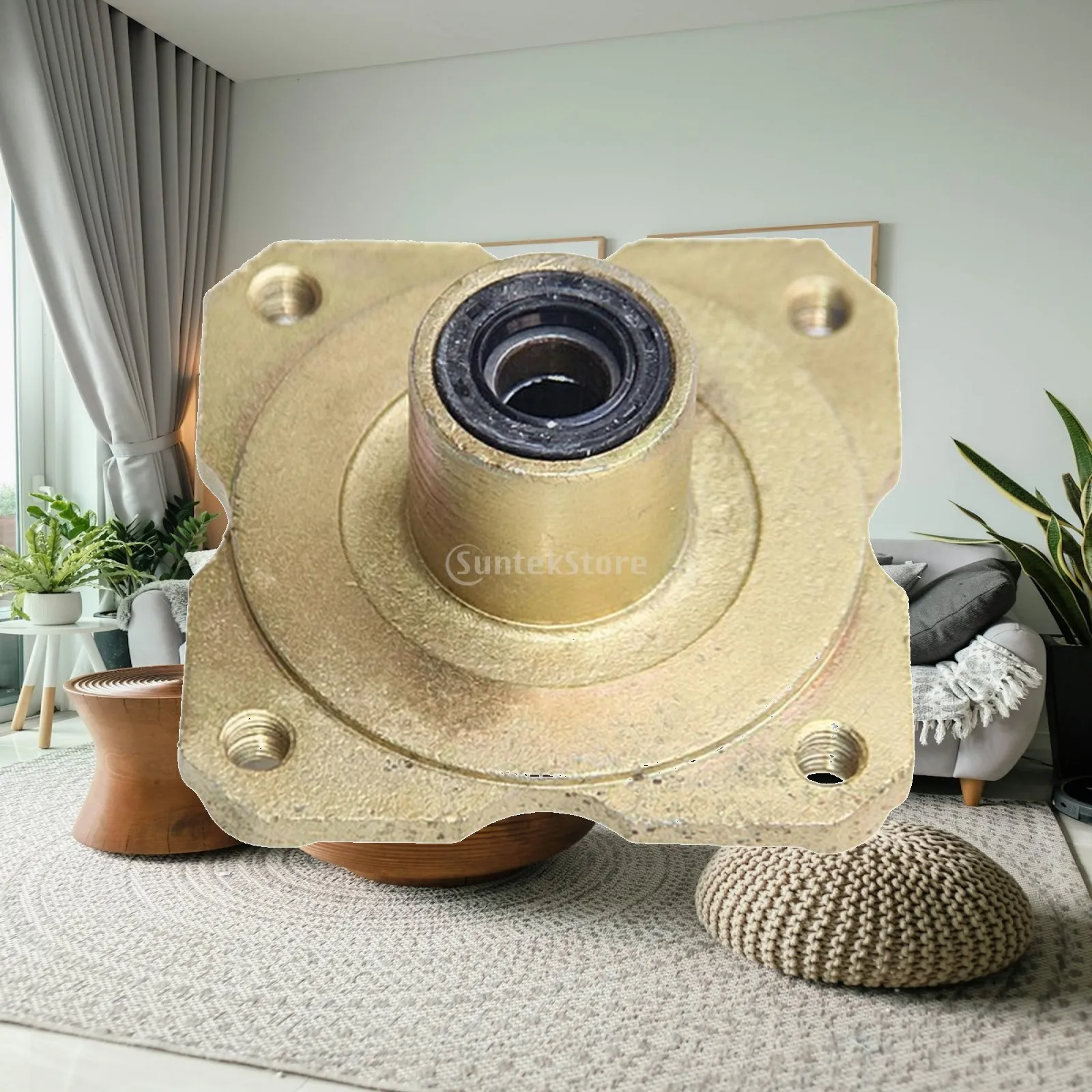 Stainless Steel 4 Hole Flange Hub with Central Cylindrical Housing for Go Kart and Beach Cart Use