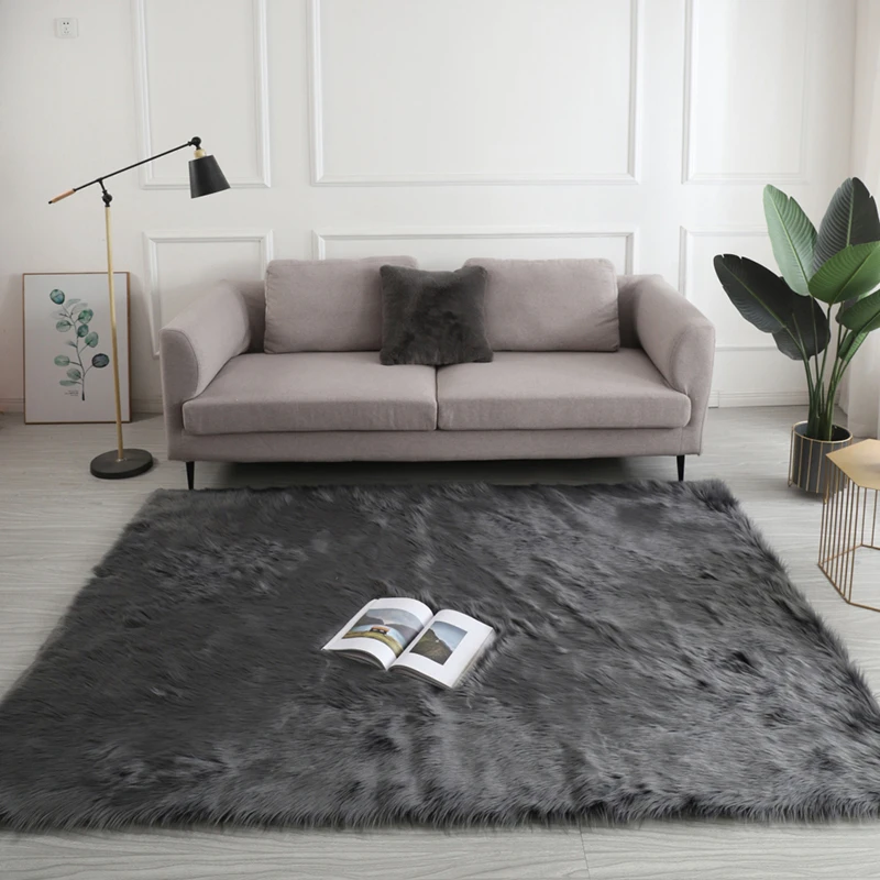 

Fluffy Area Outdoor Rugs Living Room Black Fur Aesthetic Kitchen Welcome Carpet For Bedroom Floor Mat Household Items Bedroom