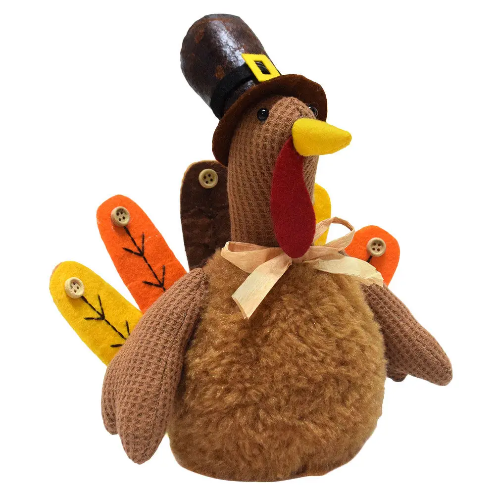 Handmade Turkey Decoration Soft Textile Thanksgiving Harvest Festival Tabletop Centerpiece Fall Photo Prop Autumn Seasonal Decor