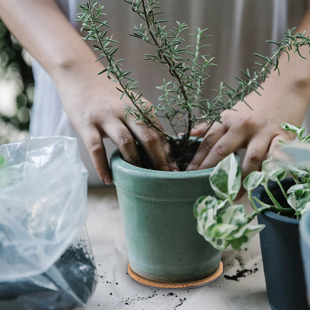 3 قطعة الحصير نبات الفلين جولة ماصة 8 بوصة الزهرية الصواني الوقايات الواقية للداخلية في الهواء الطلق حديقة فناء شرفة #3