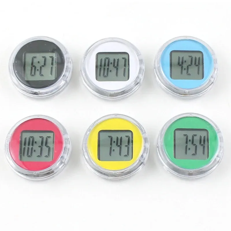 1PC Mini Waterproof Motorcycle Bike Sticky Digital Display Clock Watch Motorcycle Decoration Auto Car Interior Accessories