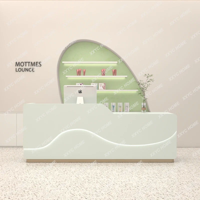 مكاتب الاستقبال الحديثة البسيطة صالون تجميل متجر الملابس مكاتب الاستقبال بار الفم