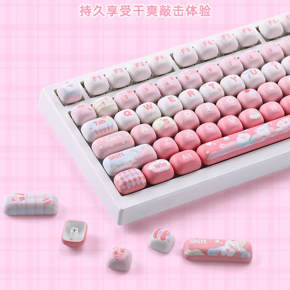 

Original MOG Profiled Pink Keycap 138 Keys PBT Heat Sublimation Cartoon MX Switch Game Mechanical Keyboard Keycaps Accessories