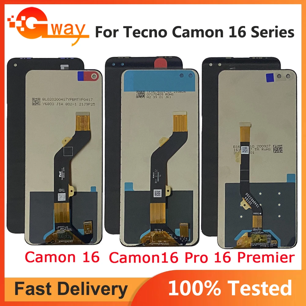 

For Tecno Camon 16 Pro CE8 LCD Display Touch Screen Assembly Digitizer Replacement LCD Camon16 CE7 Camon 16 Premier CE9 lcd