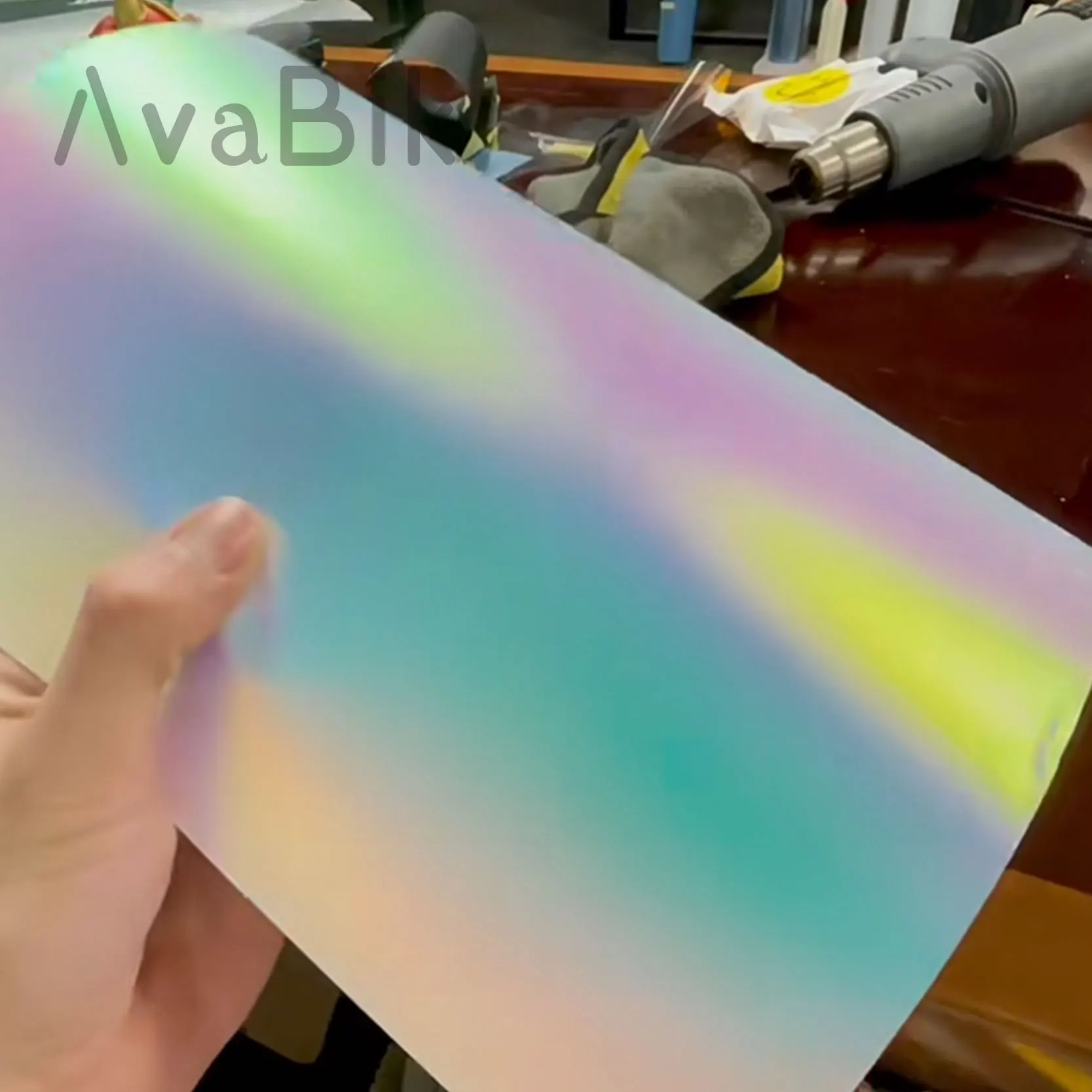 

20CM Premium Matte Electroplating Rainbow White Vinyl Wrap Film Bubble-Free Application Waterproof for Motorcycle Decals Styling