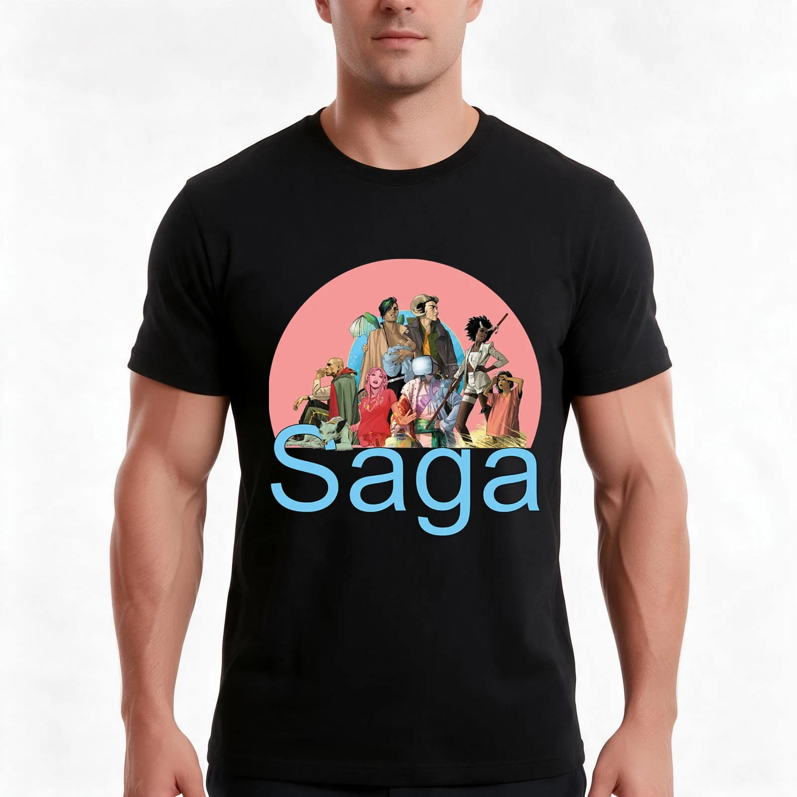 The Entire Saga T-Shirt, Summer Casual Cotton Tee, Oversized Streetwear Tops, Vintage Graphic Print, Loose Fit Short Sleeve
