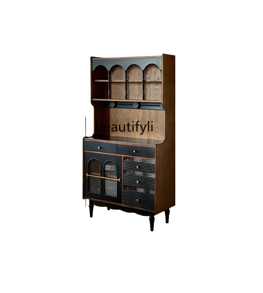 

French retro solid wood cabinets, lockers, living room storage, wall side cabinets