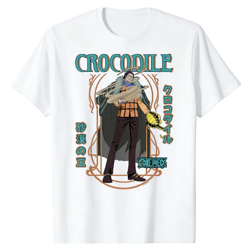Sir Crocodile One Piece T-Shirt Shichibukai Graphic Print Crew Neck Soft 100% Cotton Premium Daily Wear Urban Street Style Tops