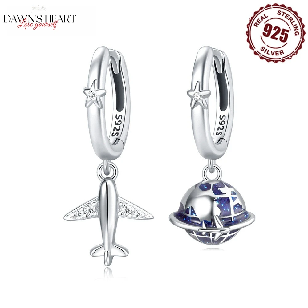 

925 Sterling Silver Pan Plane Snake Stud Earrings for Women Zircon Viper Long Drop Earring Pendientes Euro Party Jewelry Gift