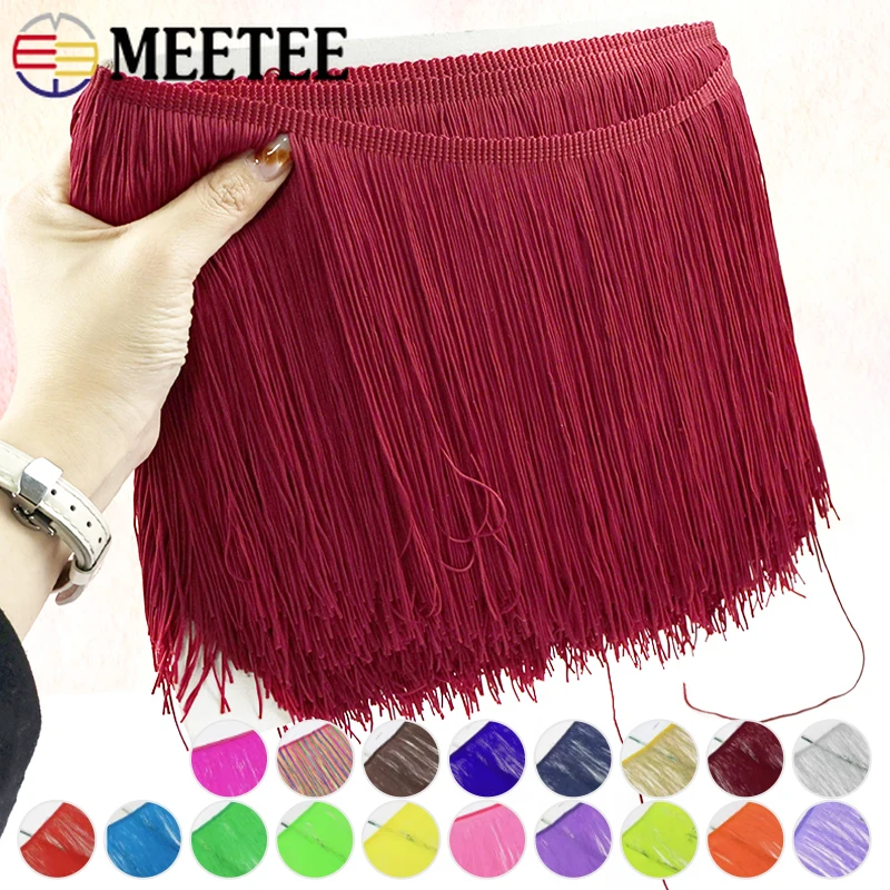 

5/10Meter 20cm Long Tassel Fringes Lace Trim Decorative Trimmings Stitching Stage Dresses Clothes Tassels DIY Sewing Accessories