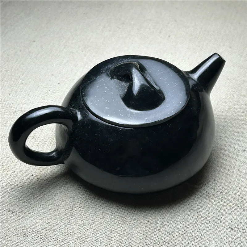 Dark Green Jade Teapot Suit Medicine King Stone Tea Set Jade Kettle Dark Jade Water Cup