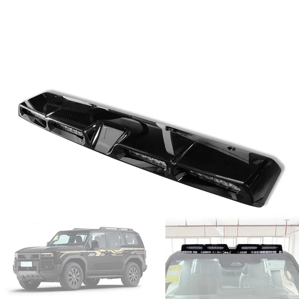 For Toyota Land Cruiser Prado LC250 2024 Car Retrofit Parts Top Light Emitting Diode Roof Light Gloss Black