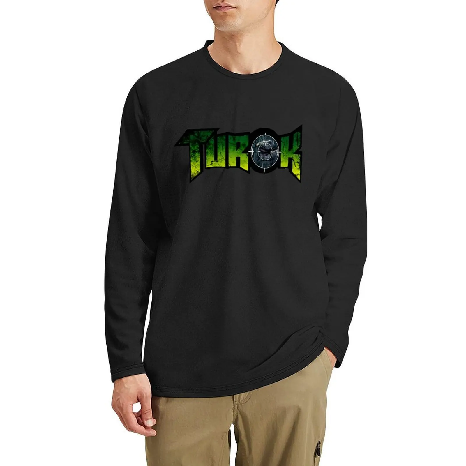 

Turok Dinosaur Hunter Logo Distressed Shirt Long T-Shirt quick-drying t-shirt funny t shirts hippie clothes tees men t shirts