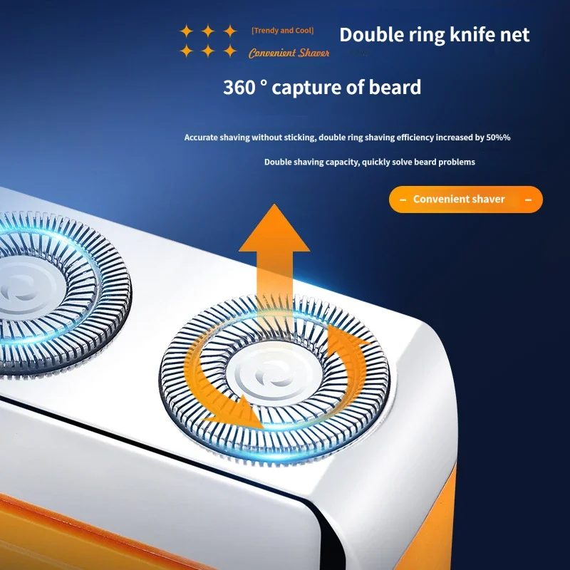 New‑style Smart Digital Display Electric Shaver for Men, Portable Electric Beard Trimmer with Dual‑Head Design