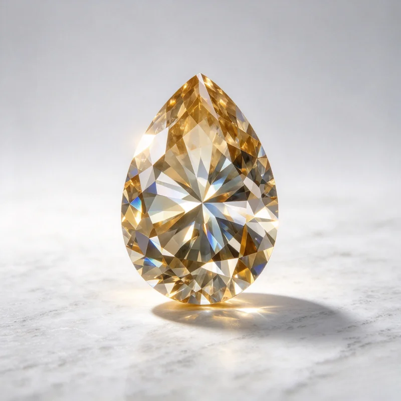 Champagne Color 3ct Moissanite Loose Stone Pear Cut Pass Diamond Tester Gemstone for DIY Jewelry Making with GRA Certificate