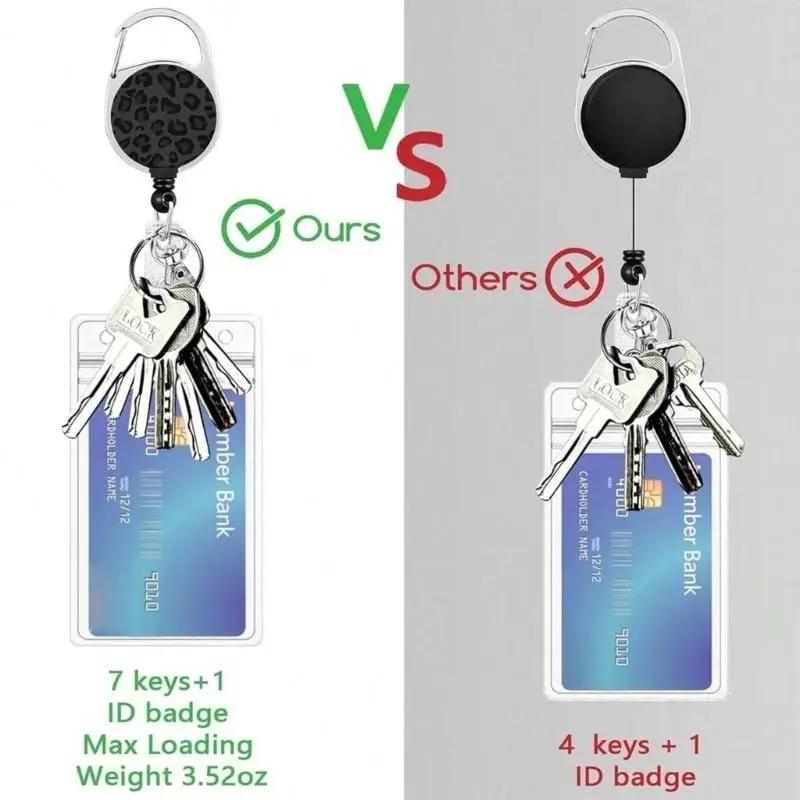 Fashion Print Badge Holders Lanyard Set, Retractable Reels with Carabiner, Hook and Detachable Buckles Set D2RC