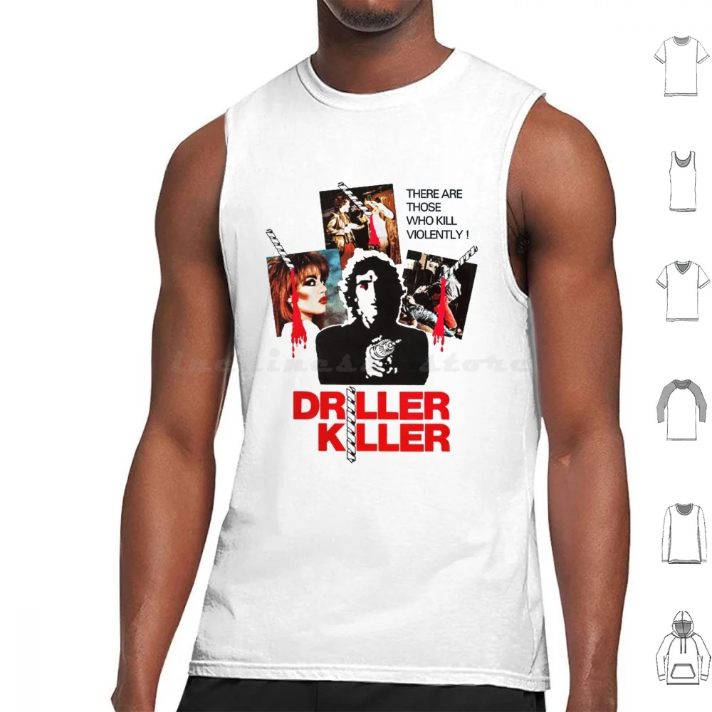 Driller Killer Tank Tops Vest Sleeveless 70s Comedy Horror Punk Retro Slasher Slasher Movies Vintage Driller Killer