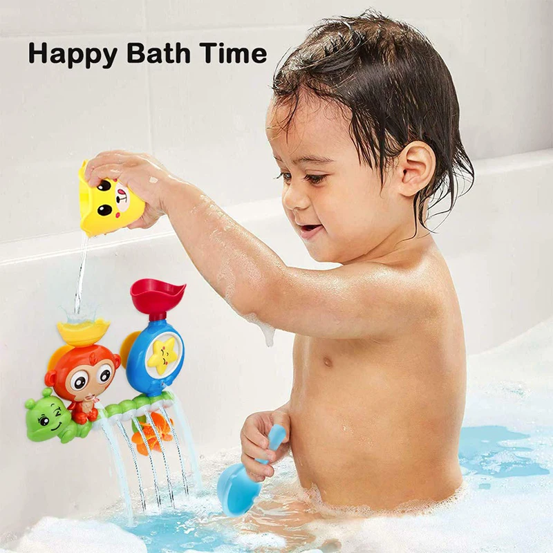 Baby Bath Toy Water Games Children Bathroom Monkey Caterpilla Bath Shower Toy Wall Sunction Cup Track for Kids Birthday Gifts