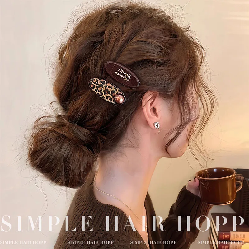 Elegant Leopard Print Colorful Hairpin For Women Girls Sweet Hair Ornament Barrette Hair Clip Hairgrip Fashion Hair Accessories
