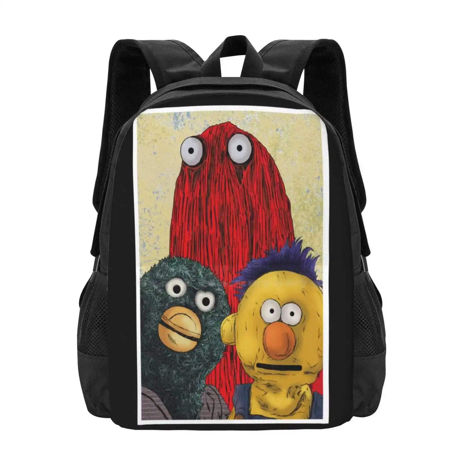 Don'T Hug Me I'M Scared Hot Sale Schoolbag Backpack Fashion Bags Yellow Guy Red Guy Youtube Shringold Cute Funny Horror Love