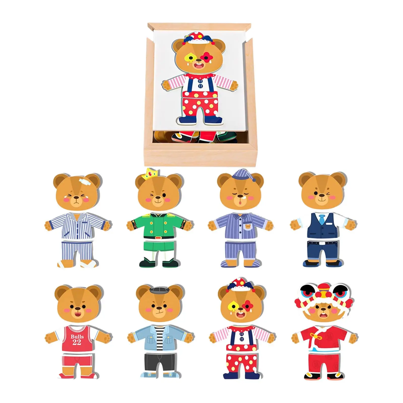 

Деревянный медведь-головоломка, сенсорная развивающая игрушка, набор для раннего дошкольного обучения для мальчиков и девочек 3, 4, 5 лет