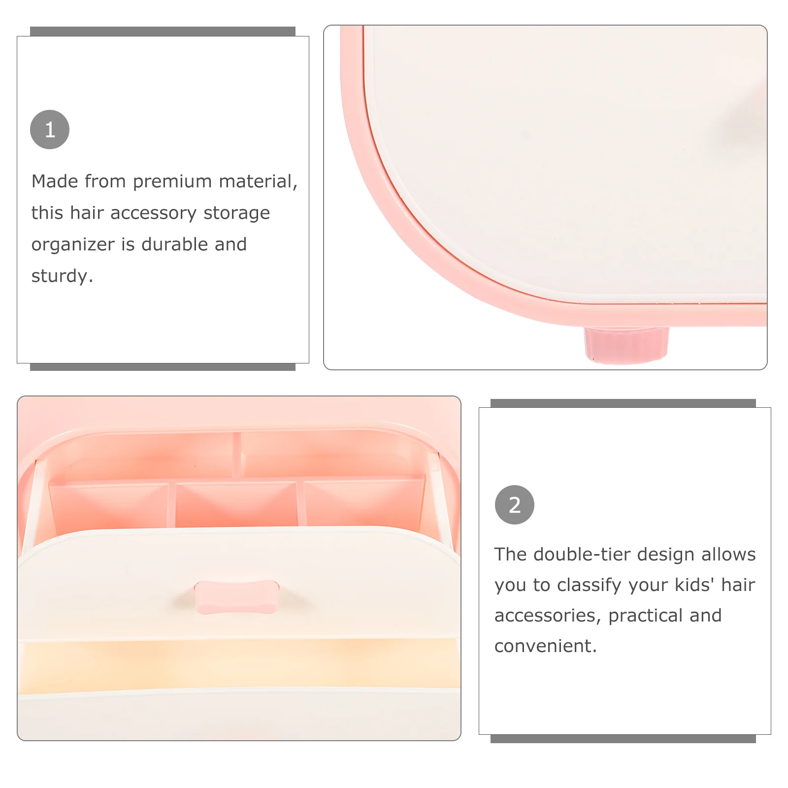 

1 комплект, двухслойная коробка для хранения аксессуаров для волос, заколка для волос, органайзер для ювелирных изделий, большой вместительный чехол для хранения