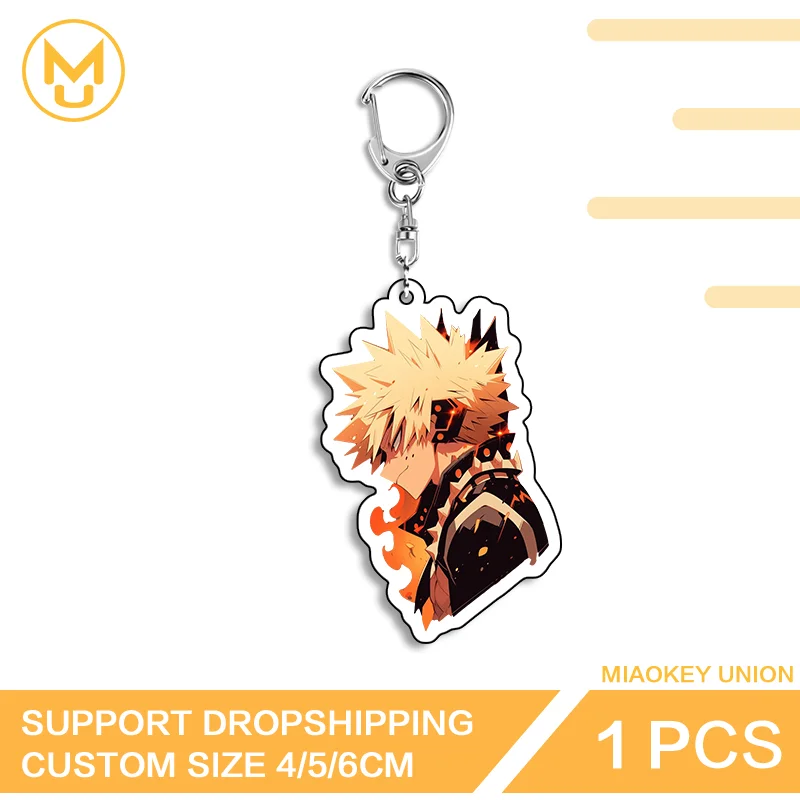 Katsuki Bakugo Amusing Double Sided Acrylic Keyring Adorable Decorative Versatile Simplicity Innovative Everyday Key Accessory