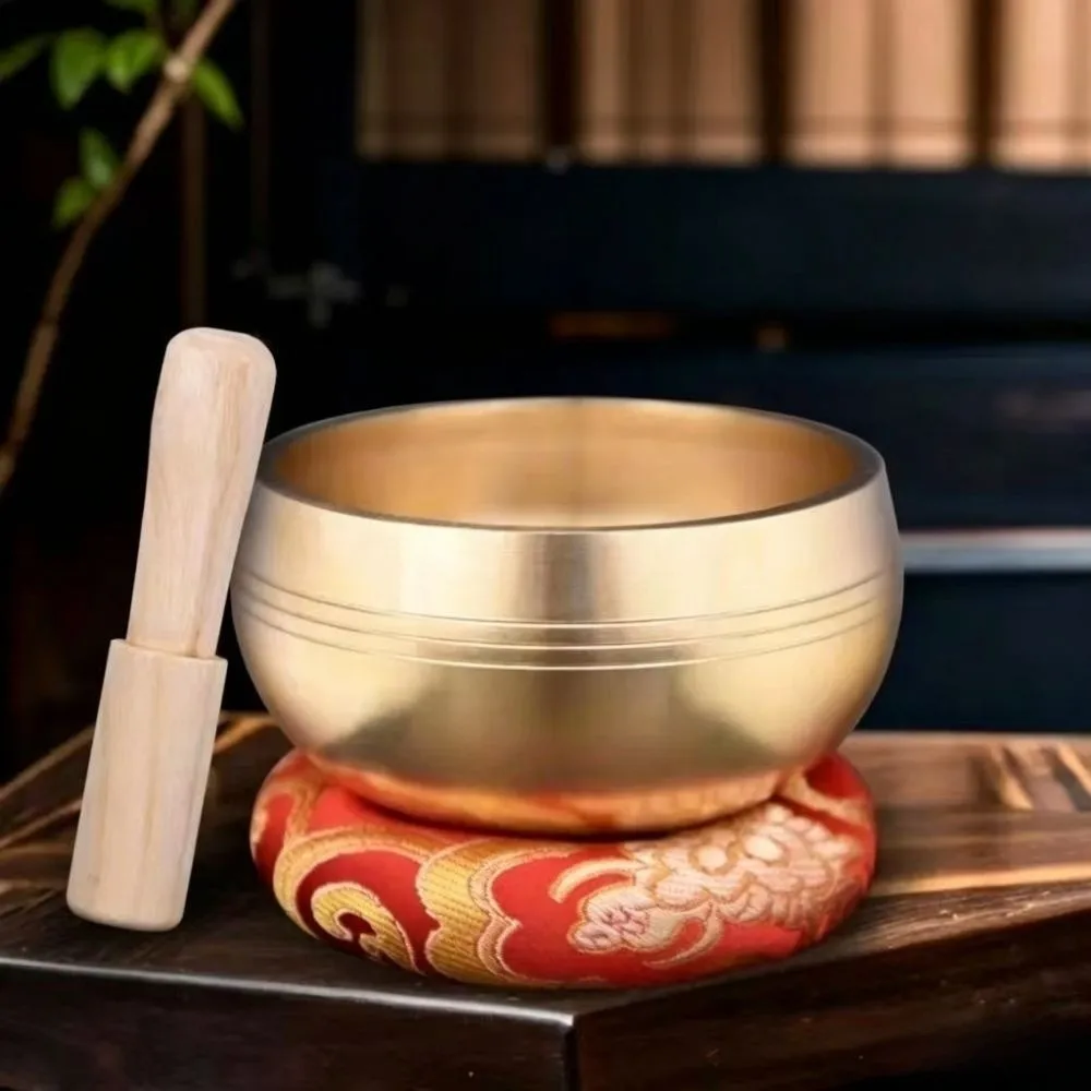 Portable Mini Singing Bowl Stress Relief Therapeutic Use Sound Bowl with Stick Healing Tibetan Singing Bowl Sound Healing