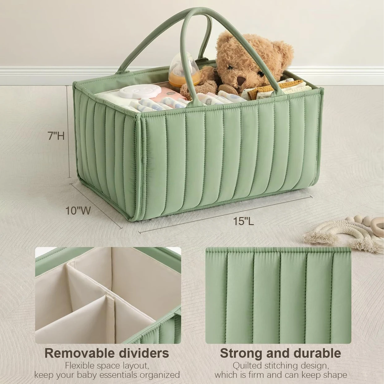 Baby Diaper Caddy Organizer, Stylish Nursery Storage Basket, Baby Registry Must Have, Newborn Essentials for Diaper Station