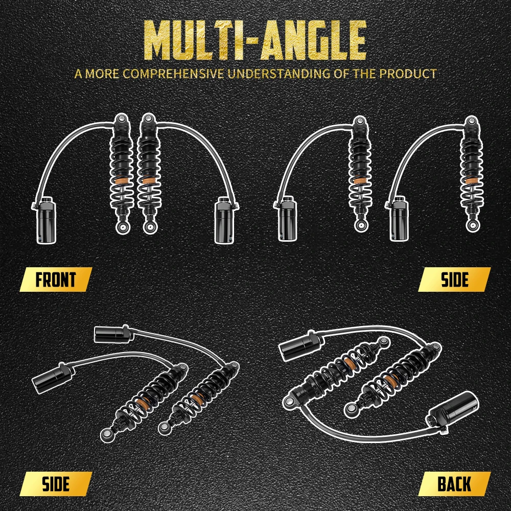 Motorcycle Remote Reservoir Rear Shocks Absorbers Suspension For Harley Touring Road King Street Road Glide 14-26 Ultra Limited