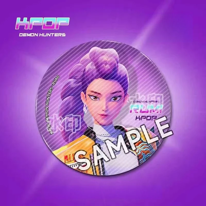 

Demon Hunters Kpop Rumi Mira Zoey Cosplay Pins Brooch Men Women Group Idol Props Anime Jewelry Halloween Costume Accessories