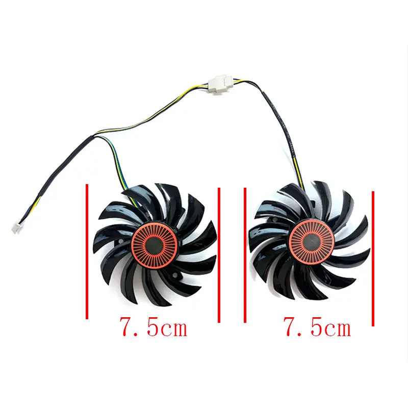 2 fans brand new for ASUS Radeon R9 370 Gtx750ti 760 770 660 660ti Directcu II OC graphics card replacement fan PLD08010S12H