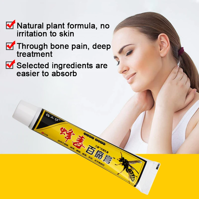 3Types Bee Venom Analgesic Cream Rheumatoid Arthritis Pain Relief Ointment Knee Joint Muscle Ache Massage Care Medical Plaster