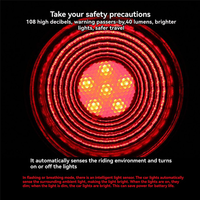 FSTE-Burglary Alarm, A8 Pro Bicycle Rear Lamp With Brake Lights, Wireless Control Remote Call Bike Finder And Horn Bell