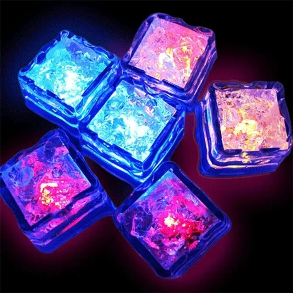 

6pcs/Set Light Up Ice Cubes for Drinks Multi-Color LED Ice Cubes Ice Cube Light for Christmas Party Wedding Club Tools Colander