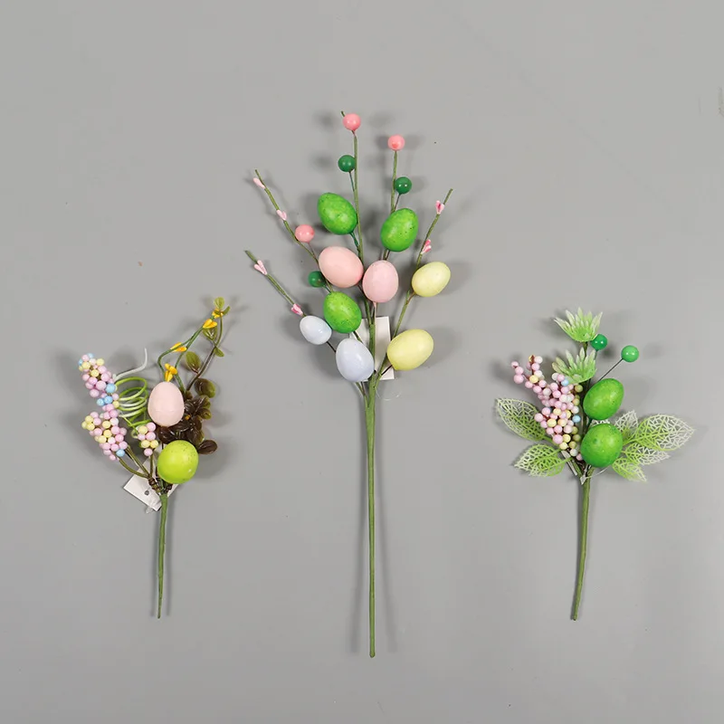 

2 Pack Easter Home Decor Ornaments Easter Egg Bouquet Plants Artificial Eggs Garden Decoration Table Decorations and Accessories